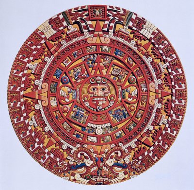 Imaginäre Nachbildung eines Aztekischen Sonnenkalenders, Späte Postklassik von Aztec